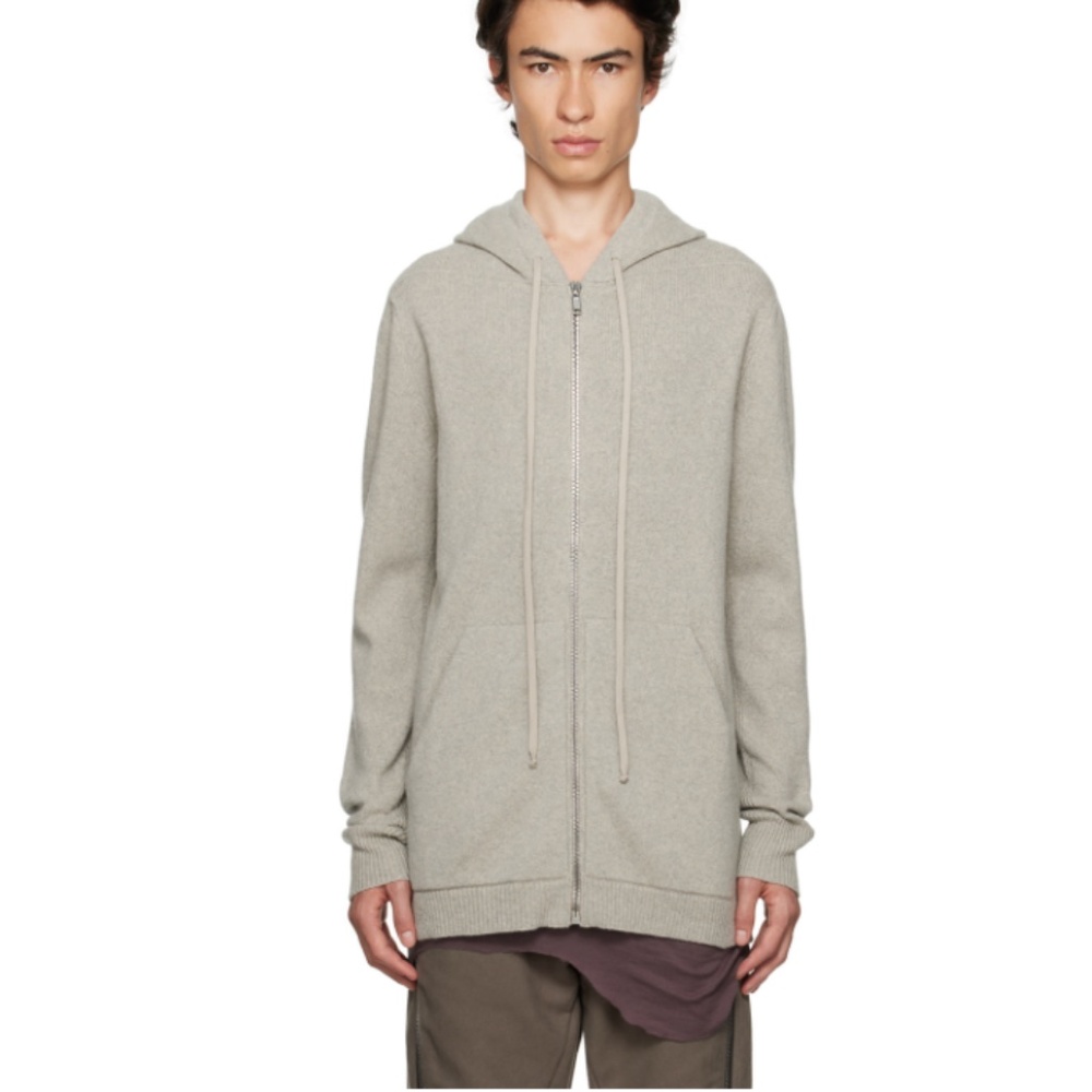 RICK OWENS DRKSHDW Sage Green Off White Jumbo Zip Hoodie Jacket Size Large